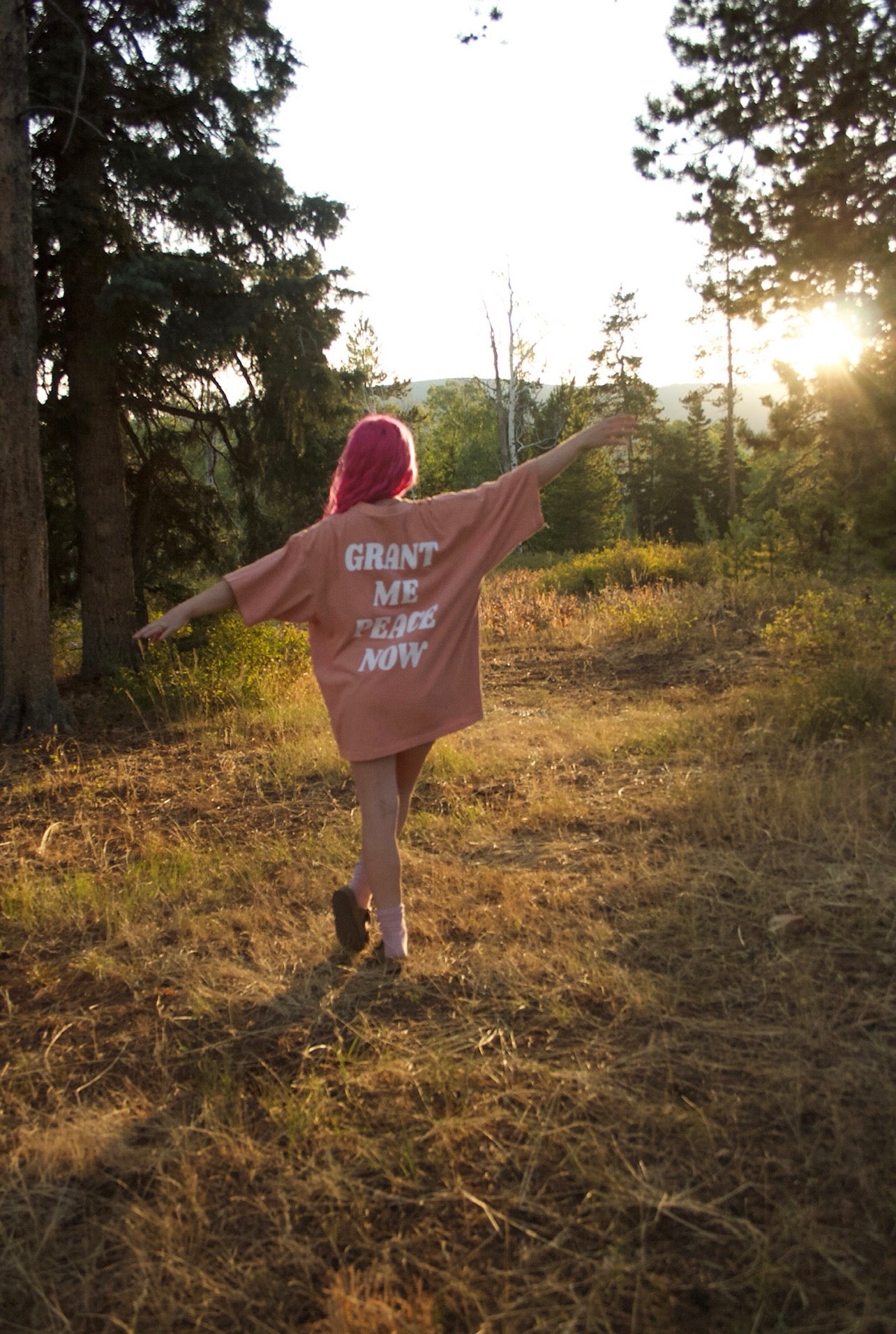 “GRANT ME PEACE NOW” TEE (desert rose)