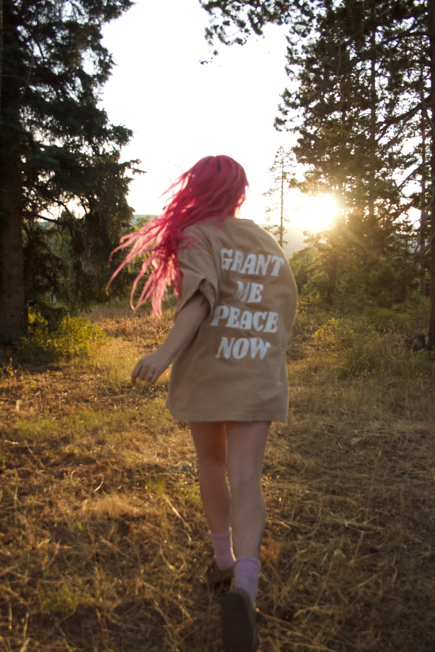 “GRANT ME PEACE NOW” TEE (sand dune)