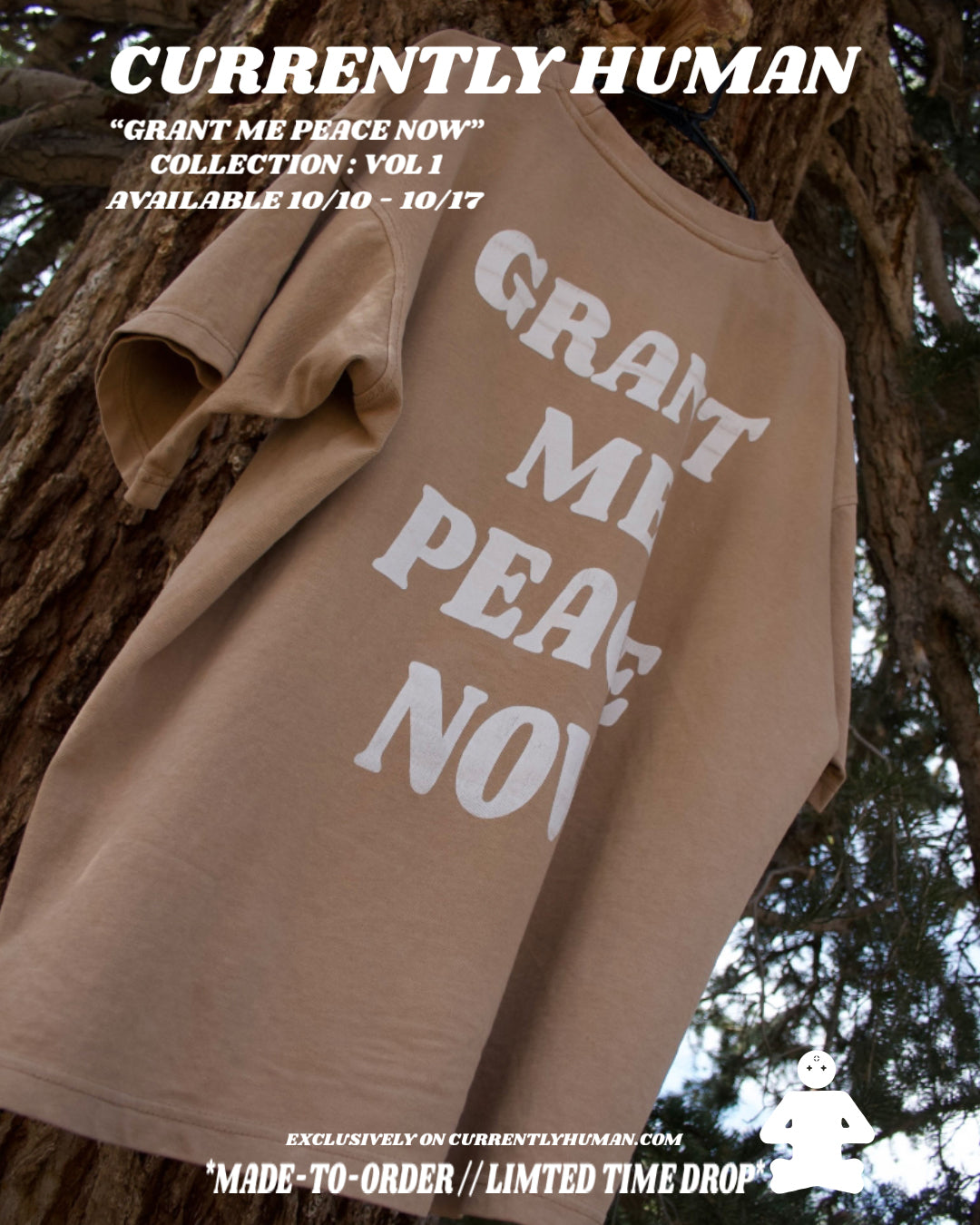 “GRANT ME PEACE NOW” TEE (sand dune)
