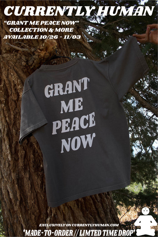 “GRANT ME PEACE NOW” TEE (smoke stone)