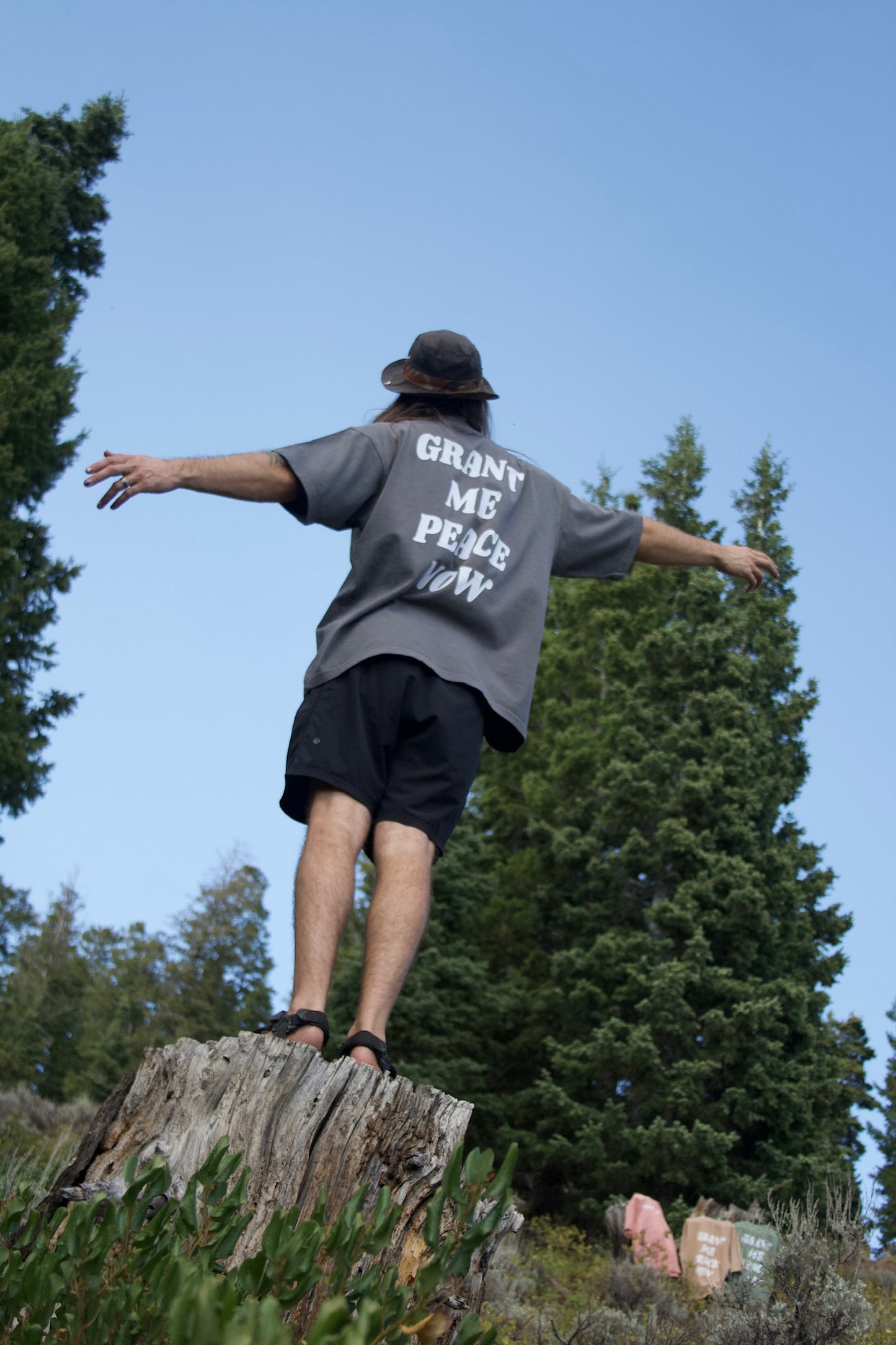 “GRANT ME PEACE NOW” TEE (smoke stone)