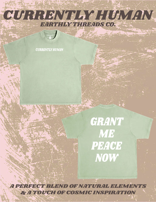 “GRANT ME PEACE NOW” TEE (mountain sage)